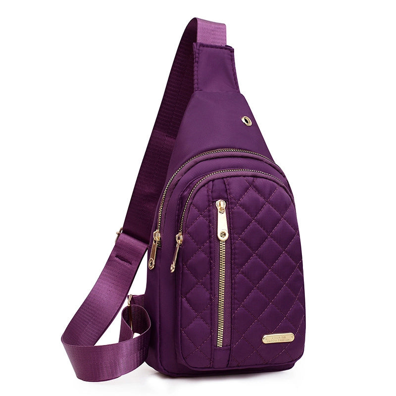 Chest Bag Women's New Korean-style Crossbody Bag Girls' Sports Chest Bag Street Oxford Cloth Simple Chest Bag
