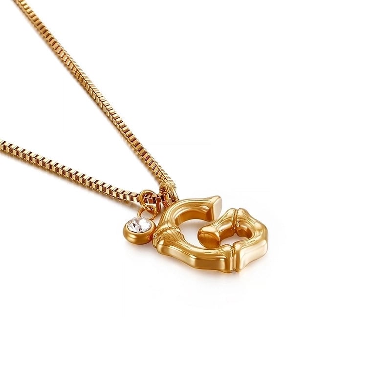 Titanium Steel 18K Gold Plated Minimalist Commute Patchwork Letter Necklace