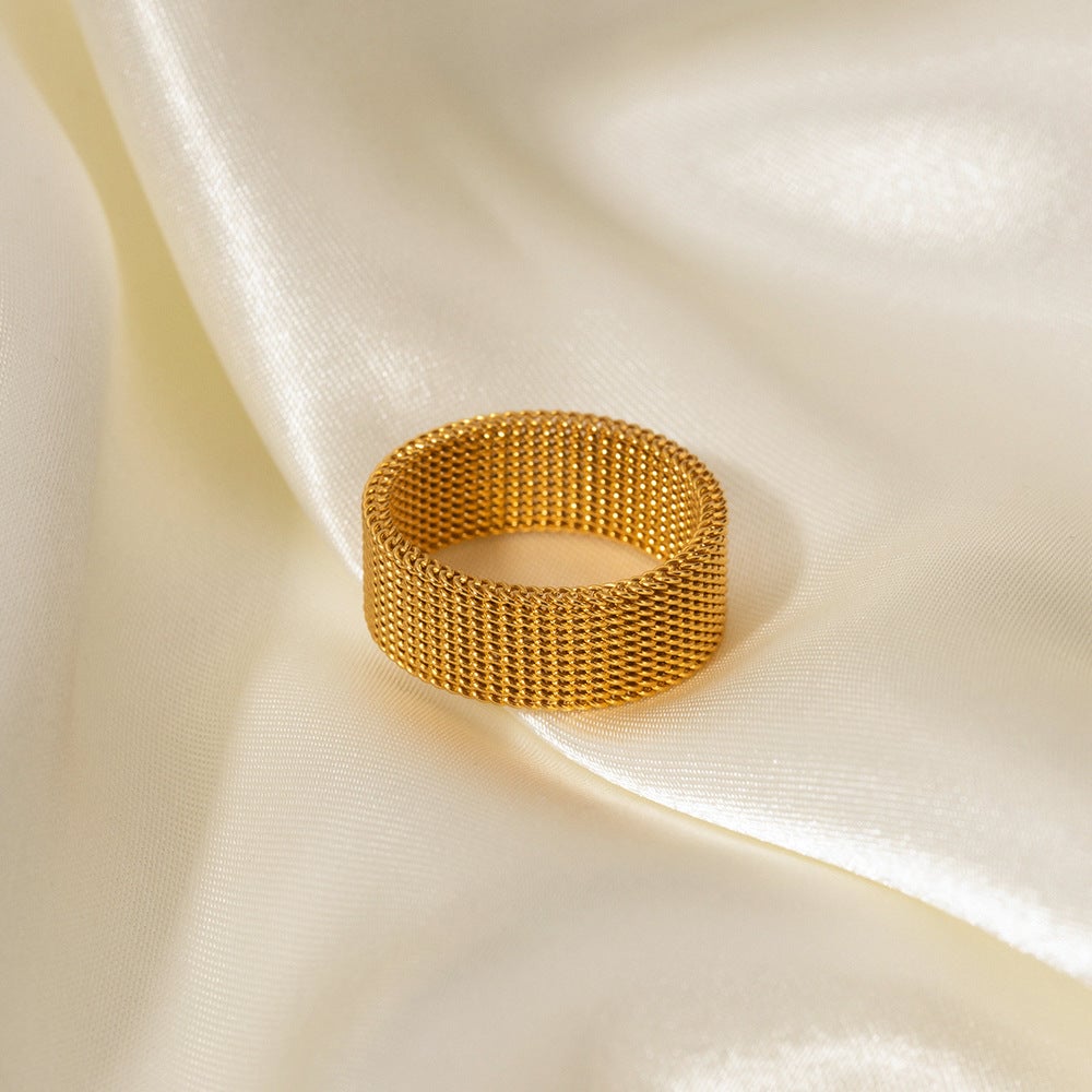 Women  Circle Geometric Stainless Steel 18K Gold Plated Rings