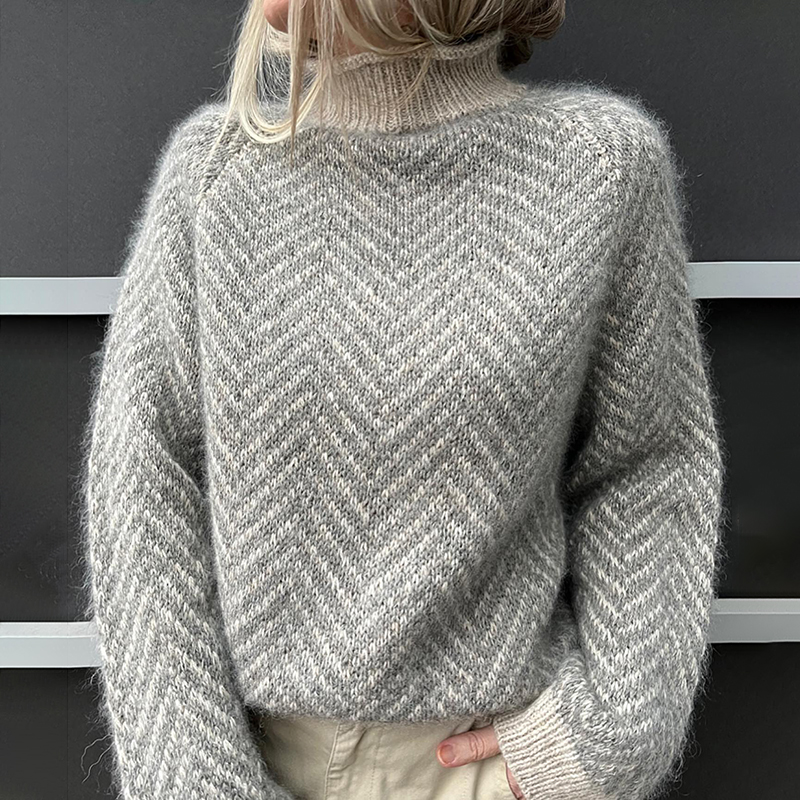 Vintage Herringbone Turtleneck Sweater