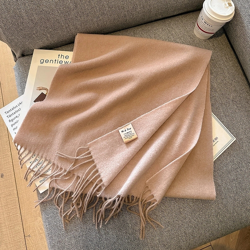 Unisex Elegant Solid Color Fleece Scarf