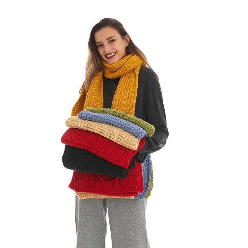 Hot Sale New High-end Sense Women's Solid Color Scarf Autumn And Winter Knitted Scarf