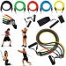 11 PCS Resistance Band Set Yoga Pilates Abs Exercise Fitness Tube Workout Bands