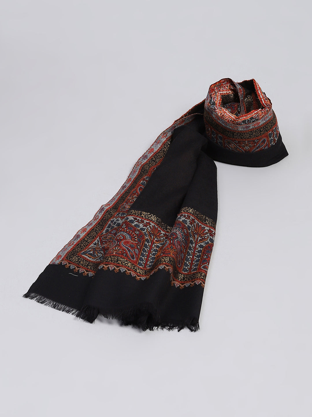 Women Black Self Design Shawl