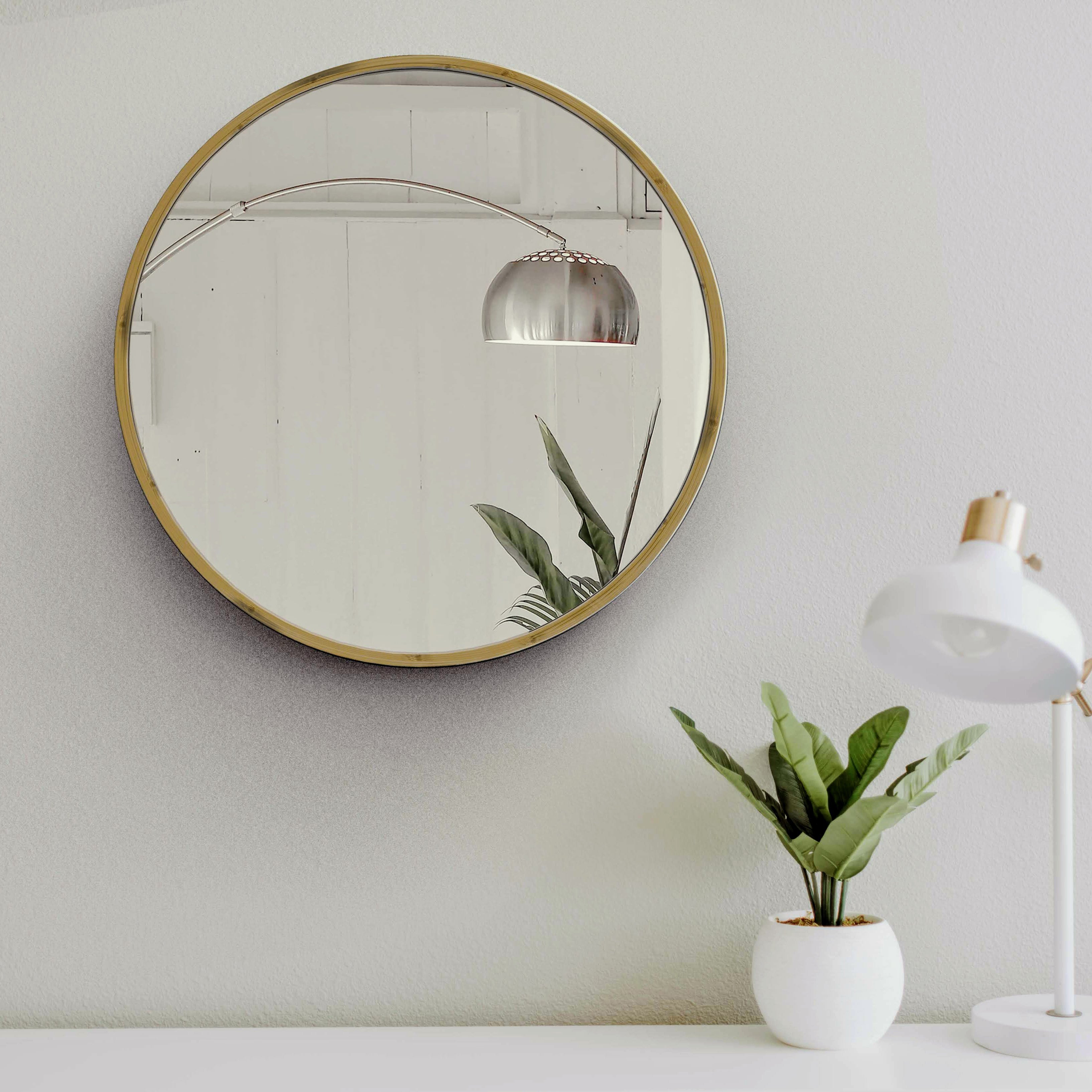 Mira Round Wall Mirror: Decorative Full Length Wall Mirror | Extra Large For Dressing Bathroom Bedroom [45cm/18in. 60cm/24in. 90cm/35in Dia]