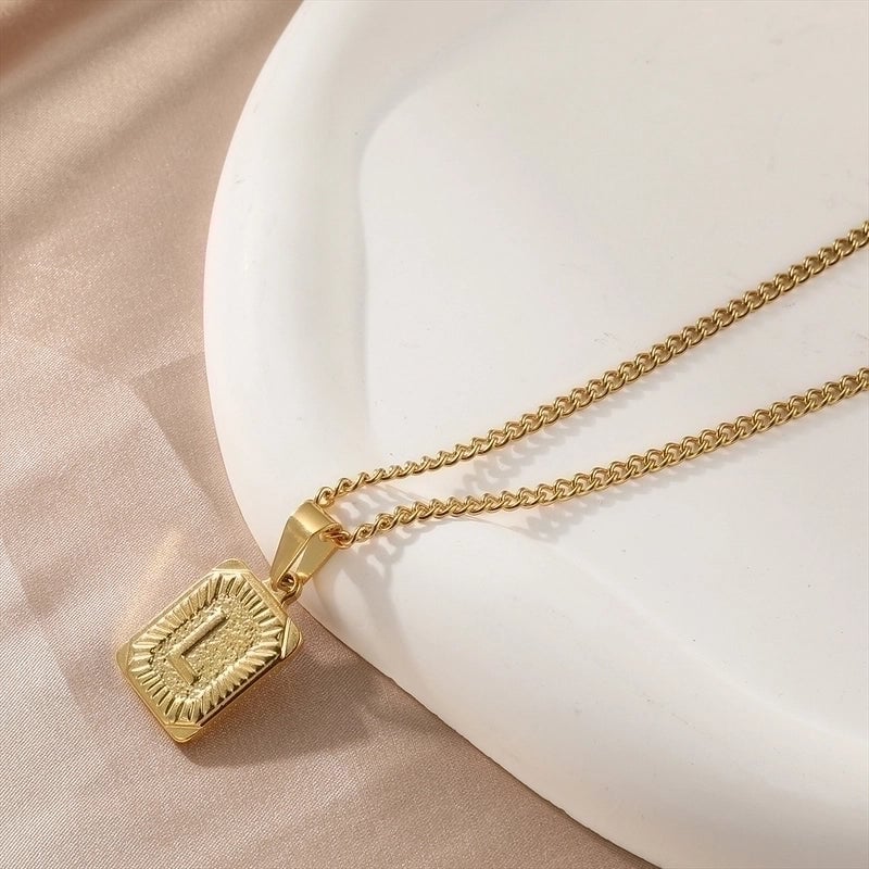 Hip-hop Letter Titanium Steel Plating Gold Plated Pendant Necklace