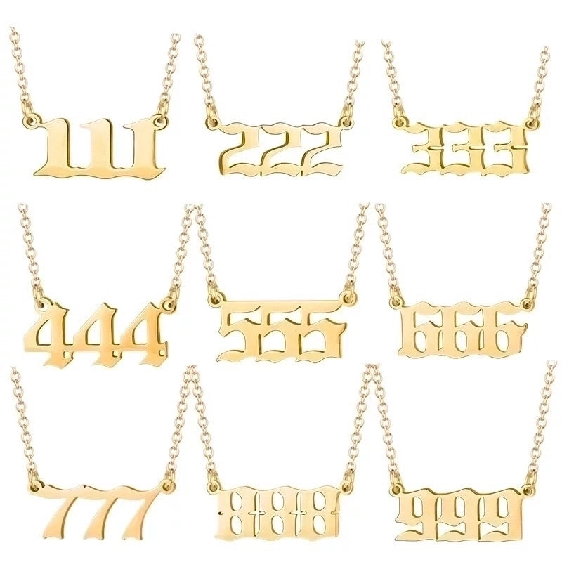 Minimalist Number Stainless Steel Plating Necklace 1 Piece