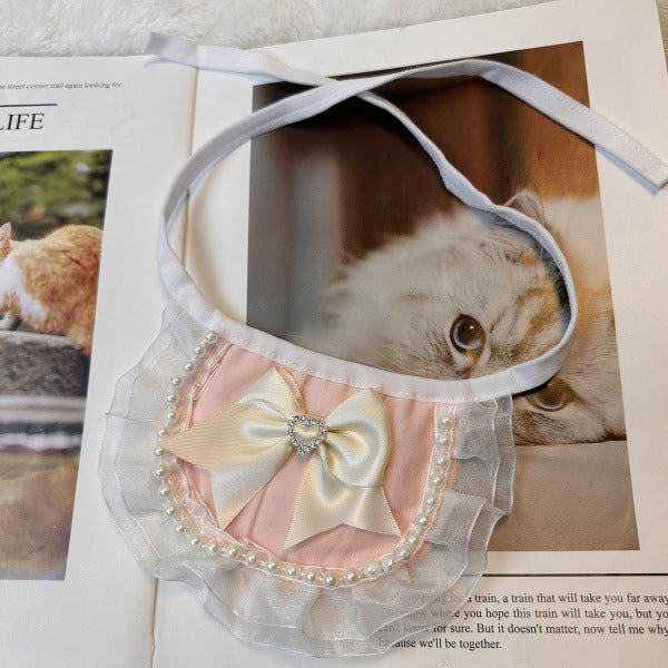 Pink Bow Dog Cat Bandana Bibs