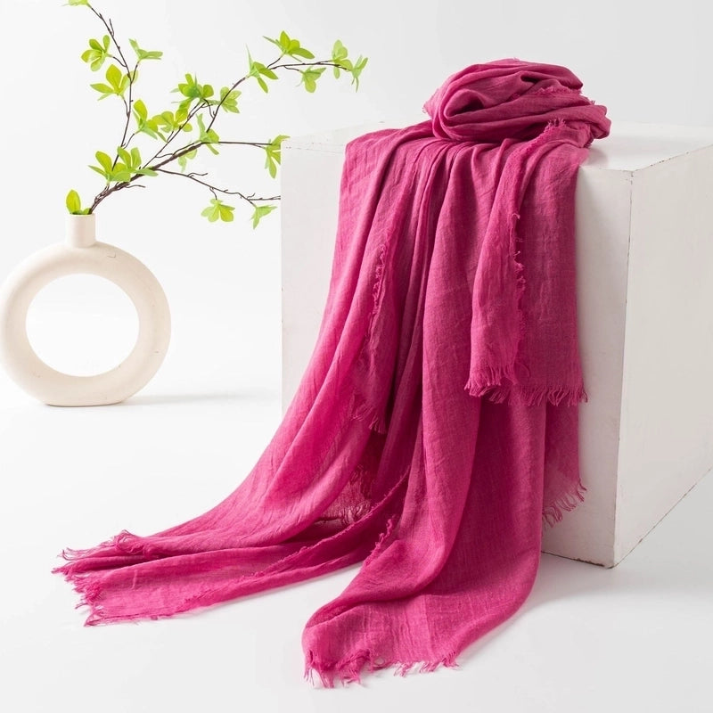 Women's Minimalist Solid Color Polyester Silk Scarf