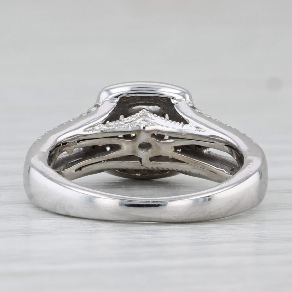 0.45ctw Round Diamond Halo Engagement Ring 10k White Gold Size 4