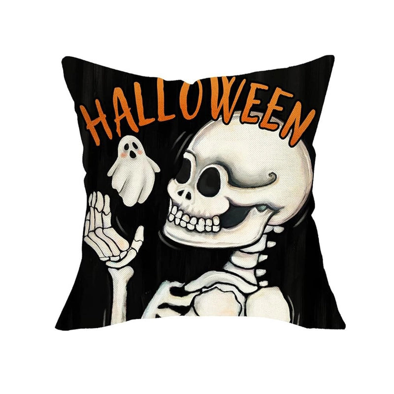 Halloween Minimalist Letter Skull Ghost Linen Pillow Cases Couch & Sofa Decor