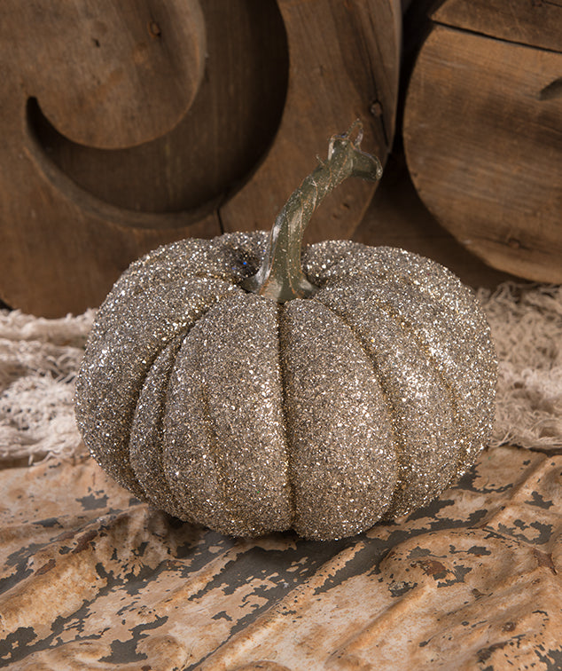 Glass Glitter Pumpkin. 6.75