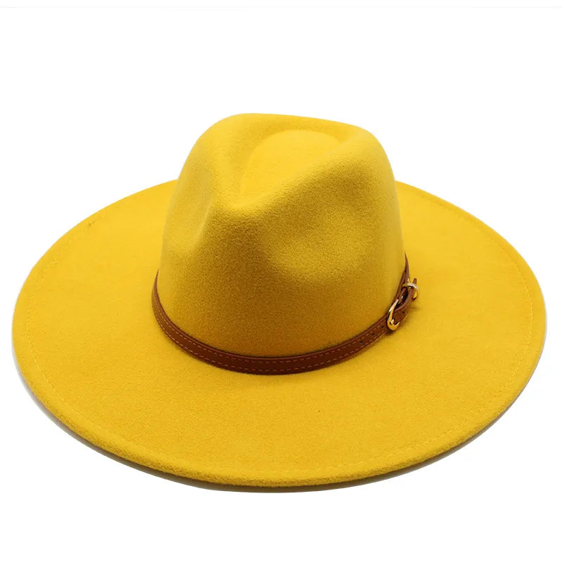 British Style Hat Harajuku Style 9.5cm Large Edge Woolen Top Hat For Men And Women Warm Jazz Hat For Autumn And Winter