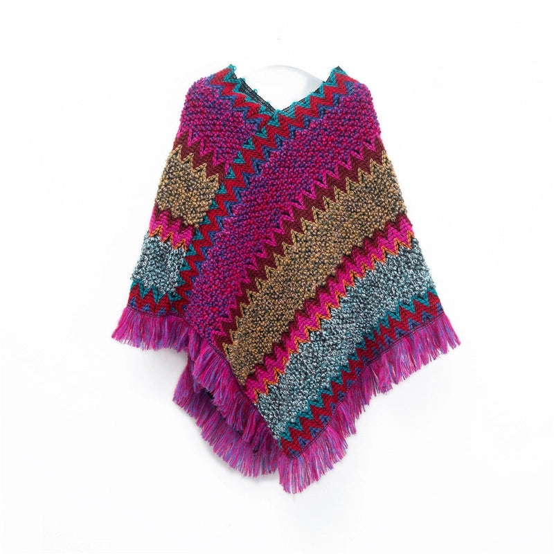 Unisex Streetwear Stripe Acrylic Tassel Shawl