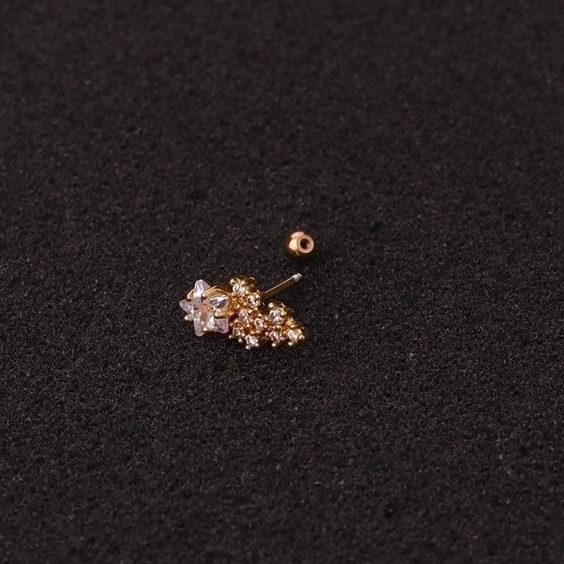 Ear Cartilage Rings & Studs Exaggerated Flower 316L Stainless Steel  Copper