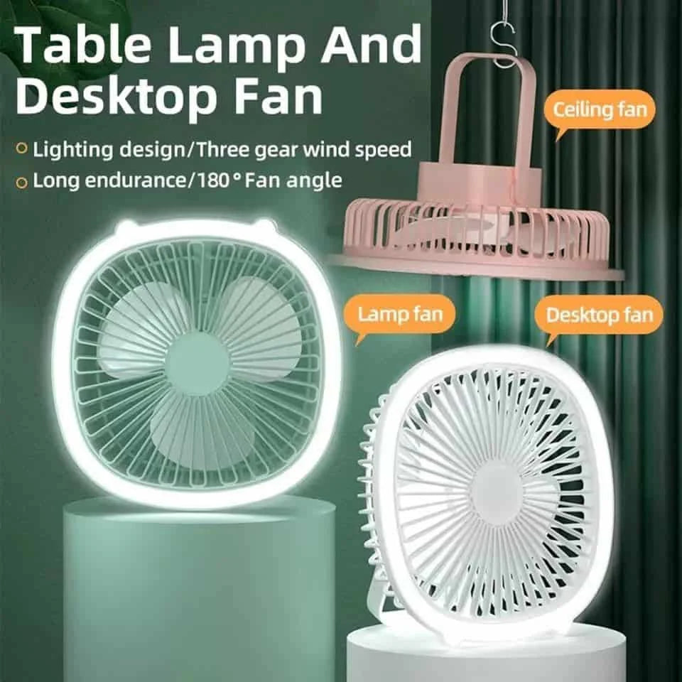 Mini Portable Fan With LED Light Multi-Function