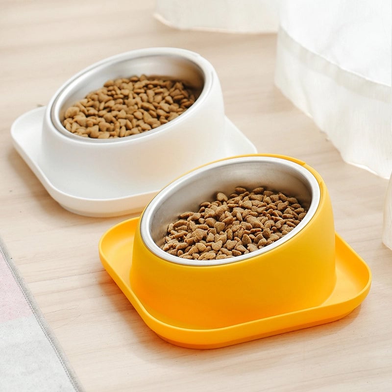 Pet Bowl Slanted Mouth Dog Food Bowl Anti-overturning Dog Water Integrated Pet Feeder Cat Feeding Utensils