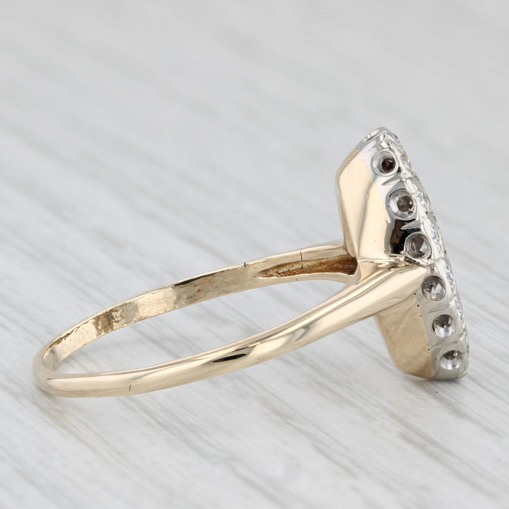 0.25ctw Diamond Ring 14k White Yellow Gold Vintage Size 9