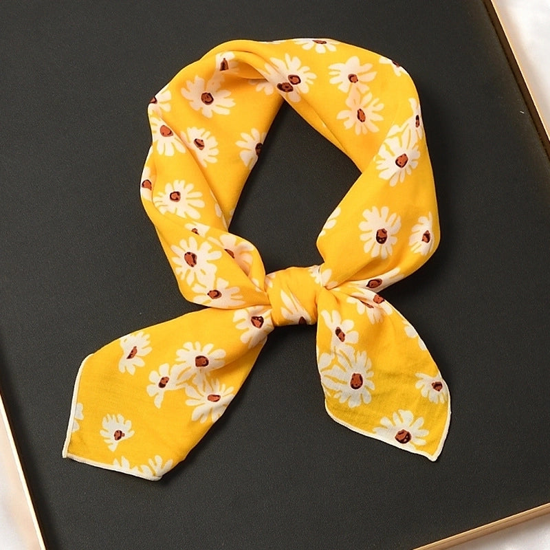 Women's Sweet Flower Cotton Silk Scarf