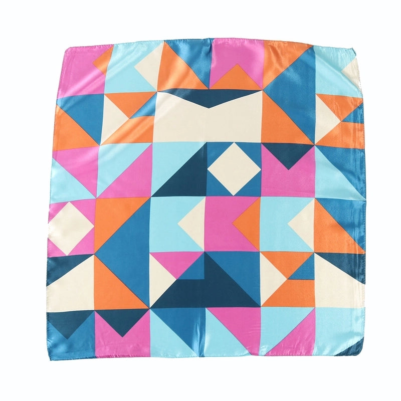 Women's Elegant Vintage Style Color Block Polyester Silk Scarf
