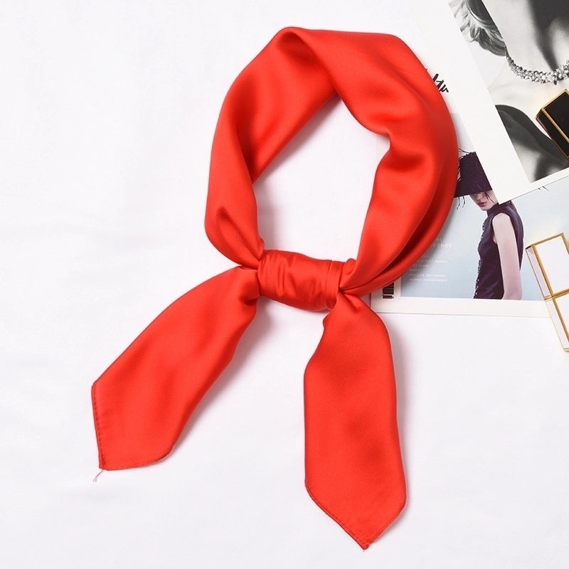 Women's Minimalist Solid Color Satin Silk Scarves