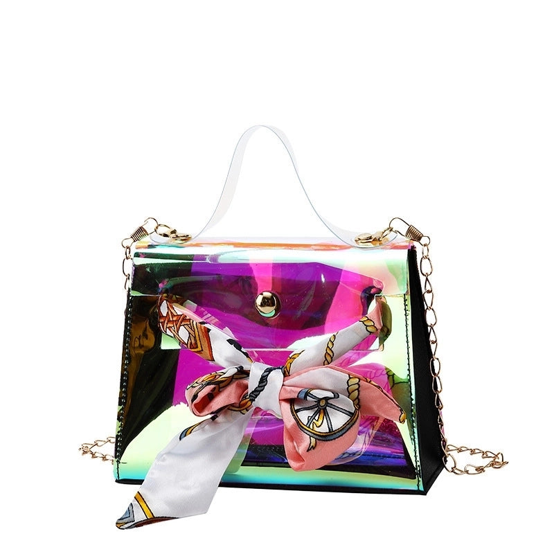 Women's Pvc Bow Knot Streetwear Square Flip Cover Square Bag