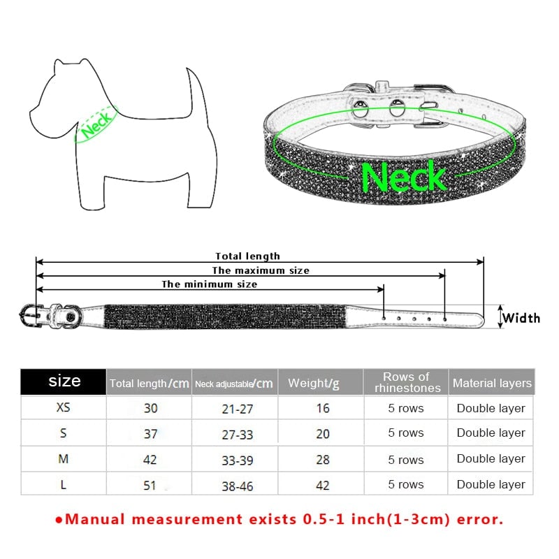 Crystal Buckled Dog Collar