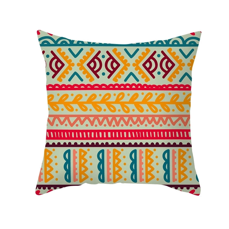 Ethnic Style Geometric Fibre Peach Skin Pillow Cases