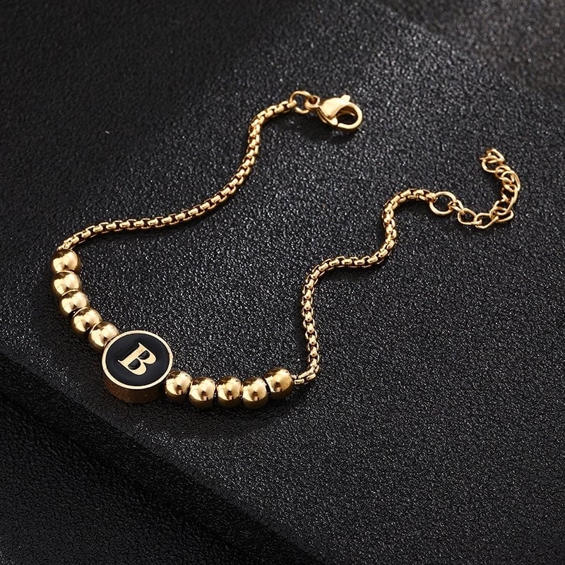 Fashion Letter Titanium Steel Enamel Bracelets 1 Piece