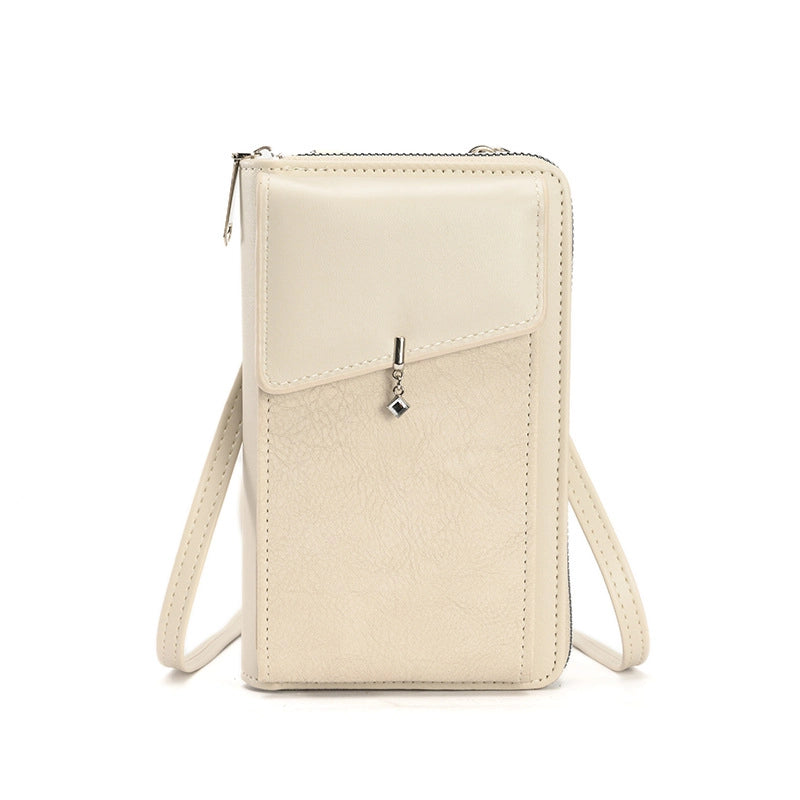 Women's Small Pu Leather Solid Color Basic Classic Style Square Flip Cover Phone Wallets