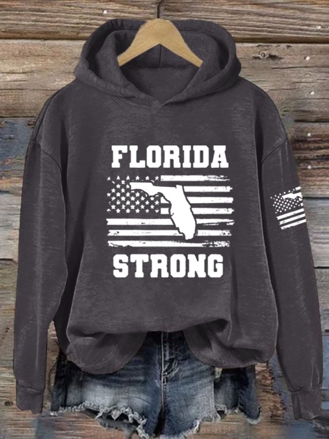 Women's Florida  Strong Print Casual Hoodie