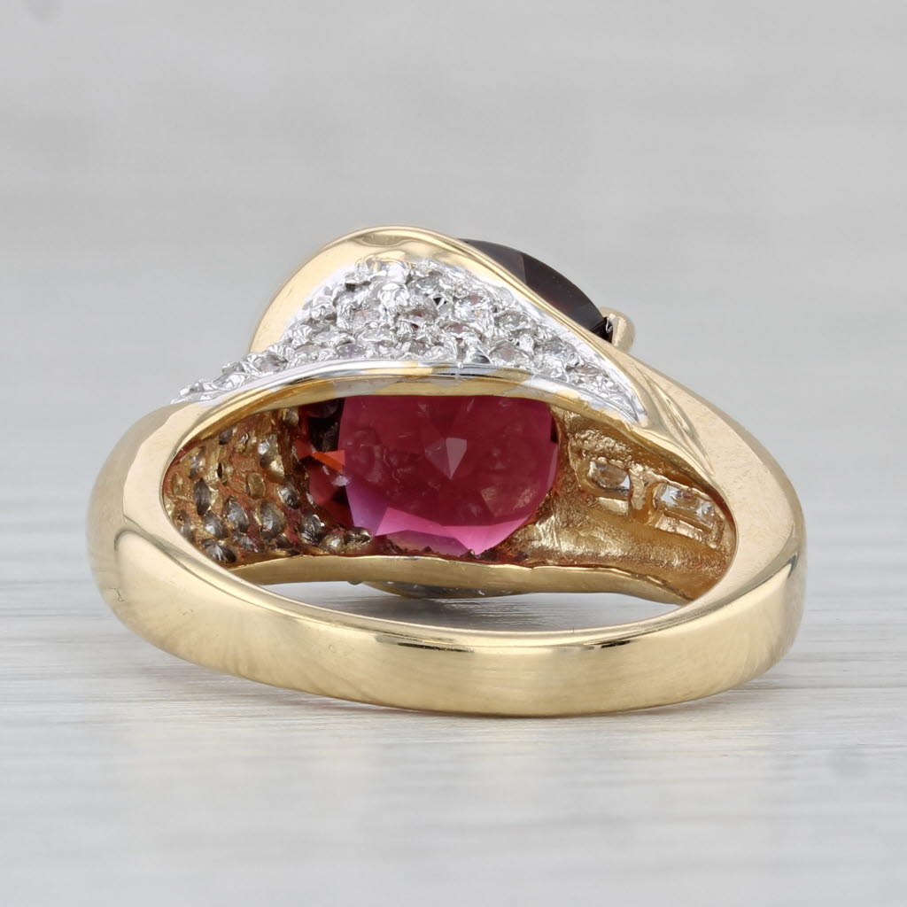 8.90ctw Tourmaline Diamond Ring 18k Yellow Gold Size 8 Cocktail