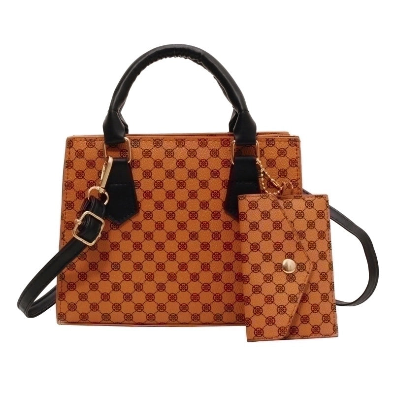 Women's Pu Leather Printing Elegant Streetwear Square Zipper Shoulder Bag Crossbody Bag Square Bag