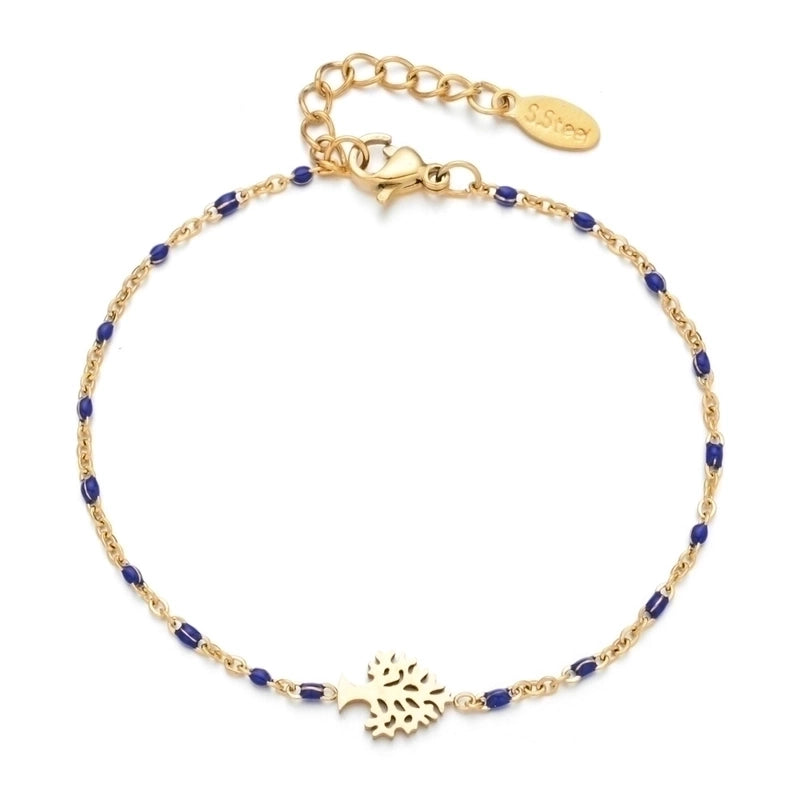 Retro Minimalist Tree Stainless Steel Plating Bracelets
