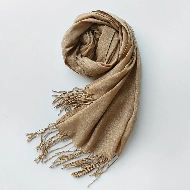Unisex Minimalist Solid Color Polyester Scarf