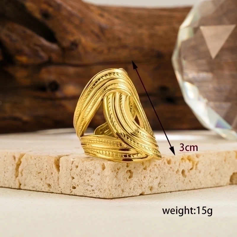 IG Style Minimalist Geometric Solid Color 304 Stainless Steel Plating Stainless Steel Rings