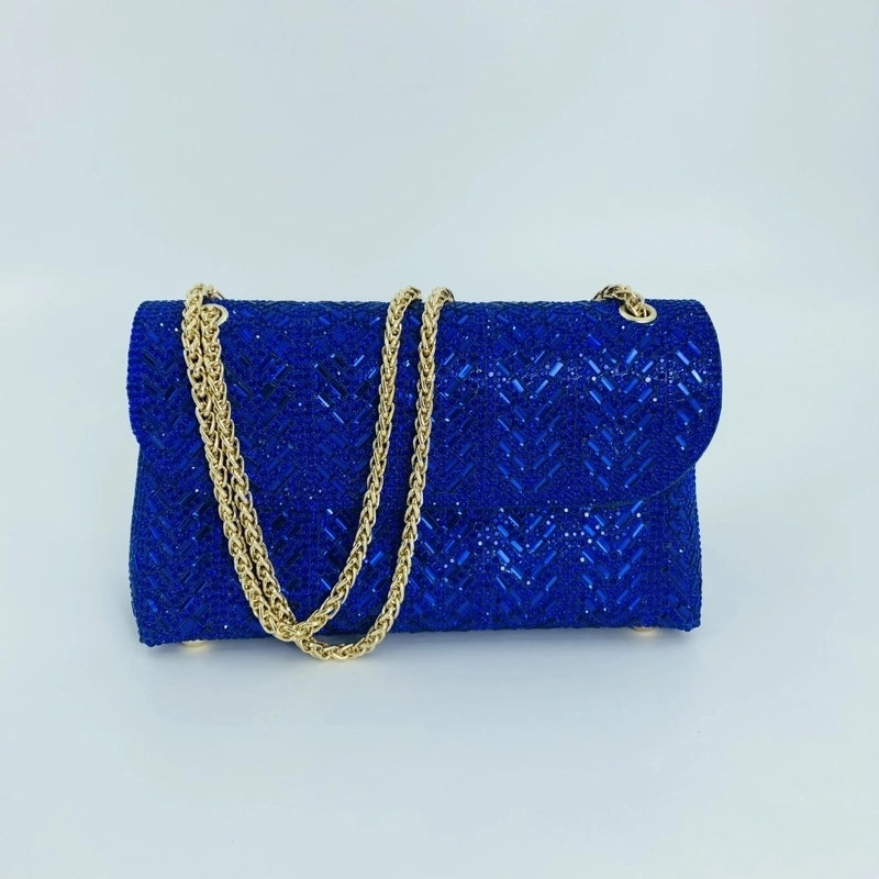 New Handmade Inlaid Bag Evening Dress Socialite Rhinestone Armpit Clutch Evening Bag
