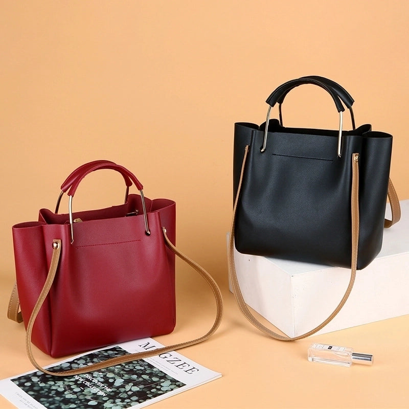 Women's Medium All Seasons Pu Leather Vintage Style Tote Bag
