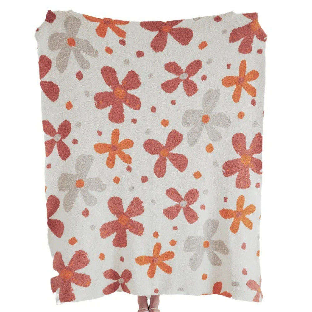 Floral Soft Knit Throw Blanket