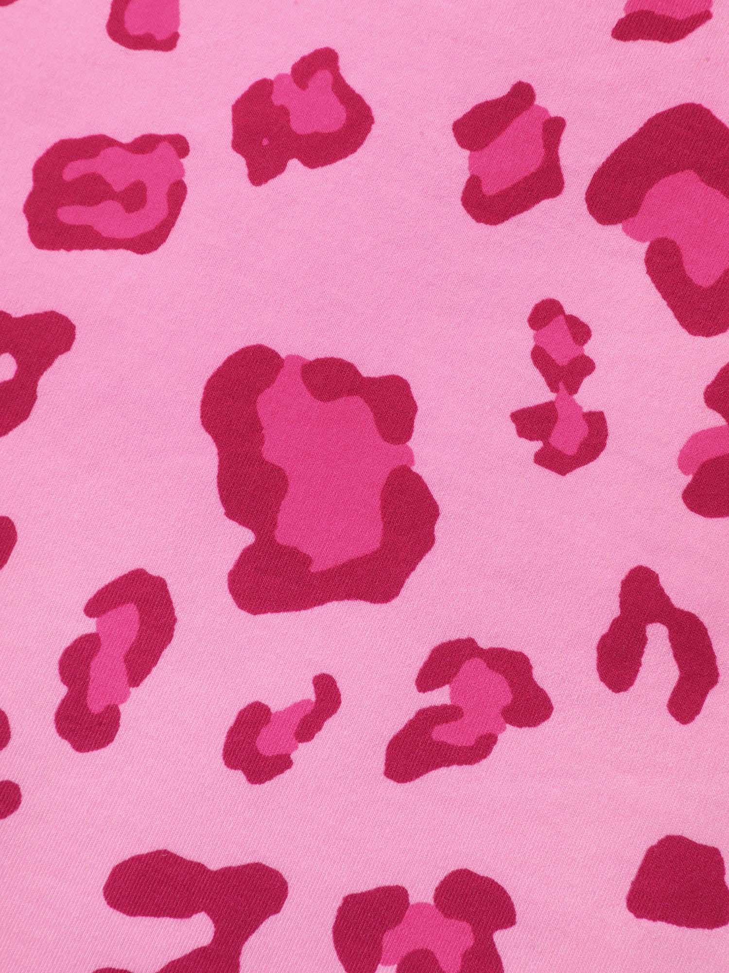 Rosy Leopard Print Relaxed T-Shirt