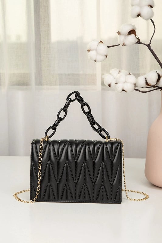 Medium Pu Leather Square Bag