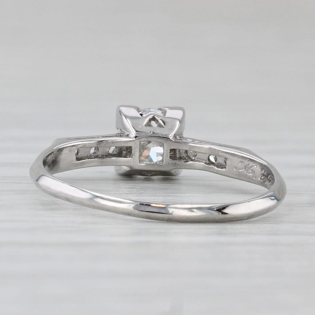 Antique 0.59ctw Diamond Engagement Ring Platinum Size 7