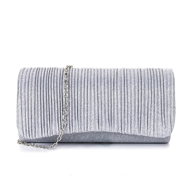 New Evening Bag Pleated Cover Round Bottom Gone Design Simple Wedding Women's Evening Handbag