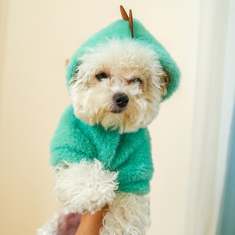 Dinosaur Fleece Dog Hoodie Coat