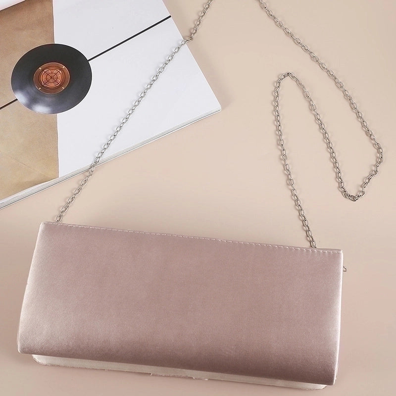Blue Black Pink Polyester Solid Color Square Evening Bags