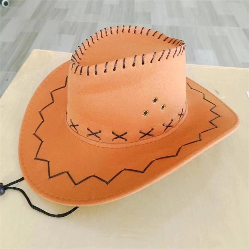 New Fashion Chicken Skin Deerskin Velvet Knight Western Cowboy Hat Camouflage Cloth Hat Travel Sun Hat Straw Hat