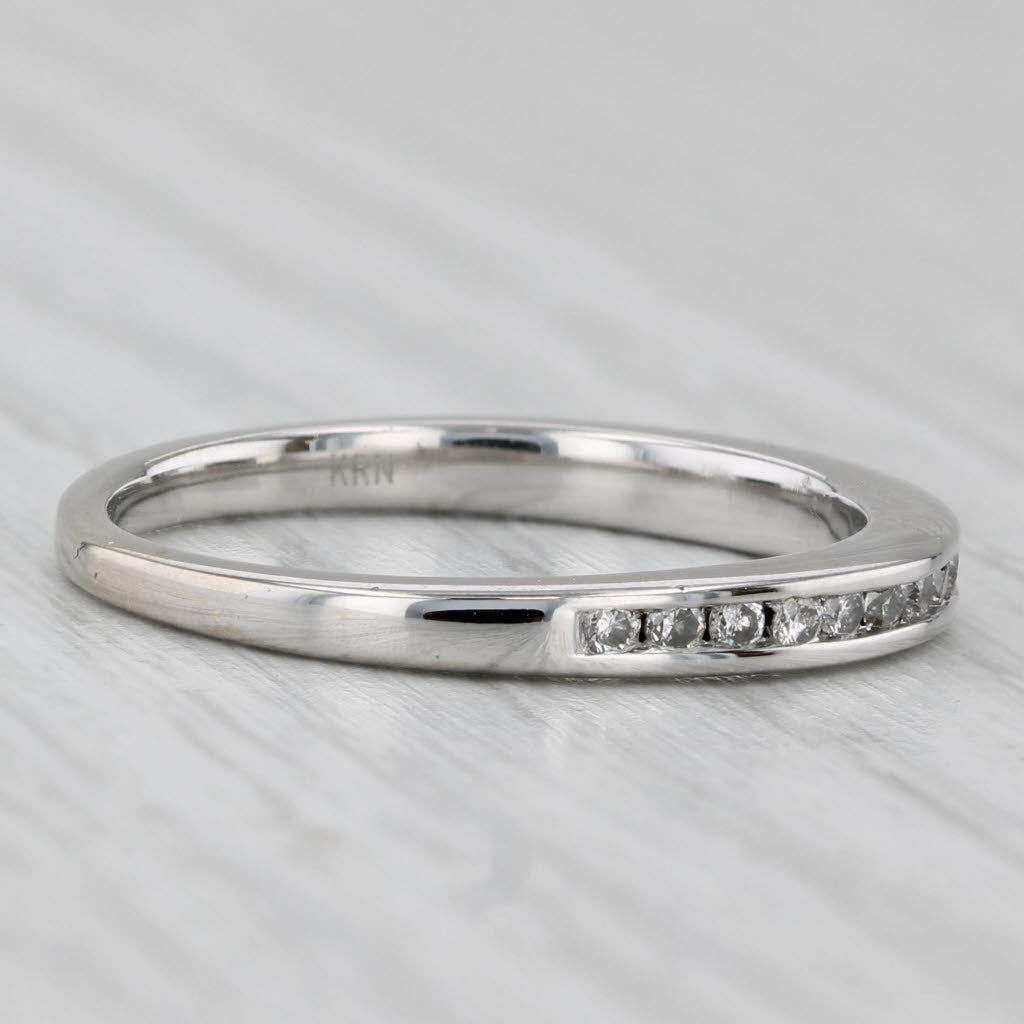 0.23ctw Diamond Wedding Band 14k White Gold Size 6.75 Stackable Ring