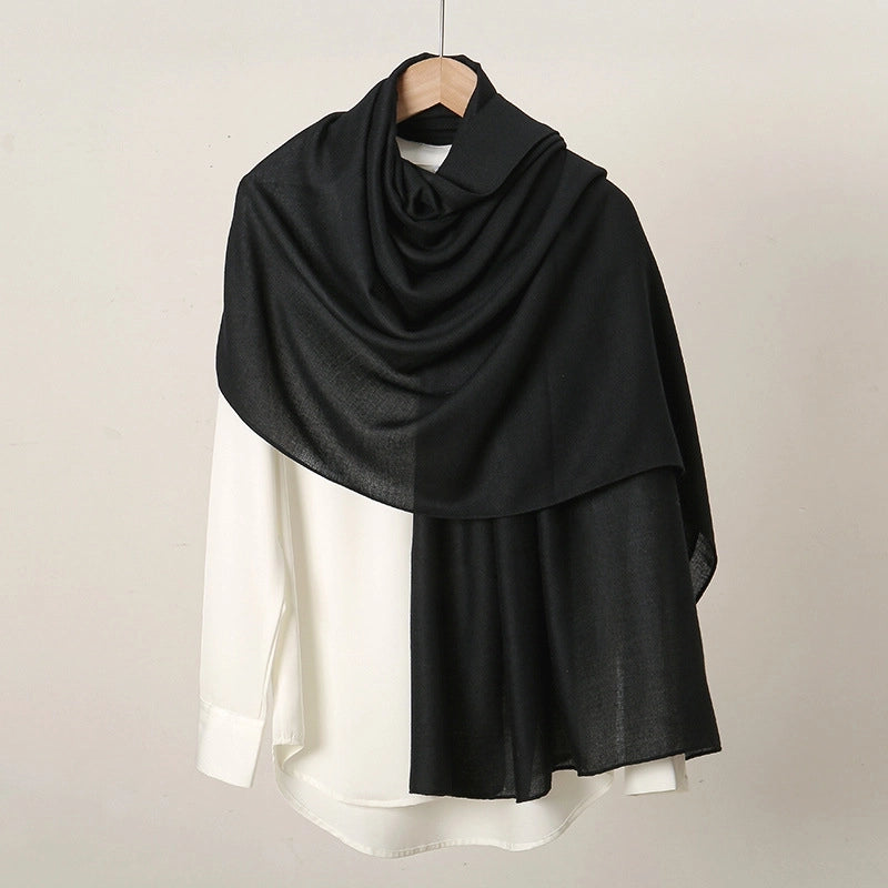 Women's Casual Sweet Solid Color Cotton And Linen Scarf