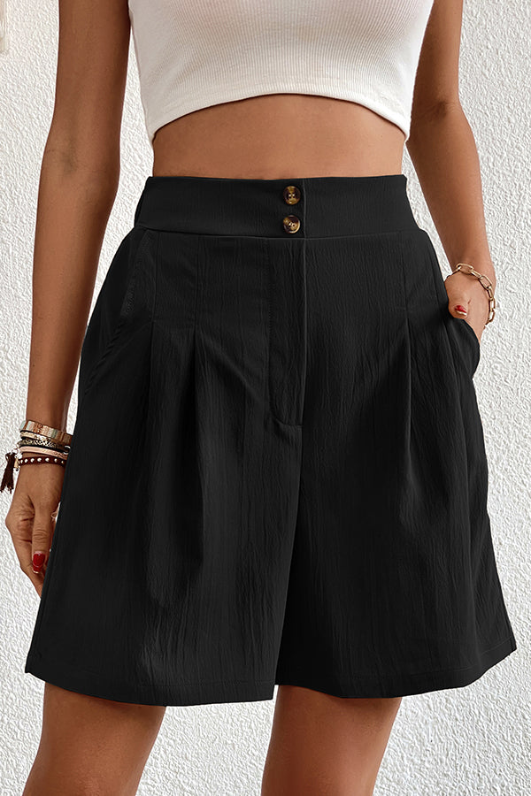 Fashion Solid Color With Pocket Shorts