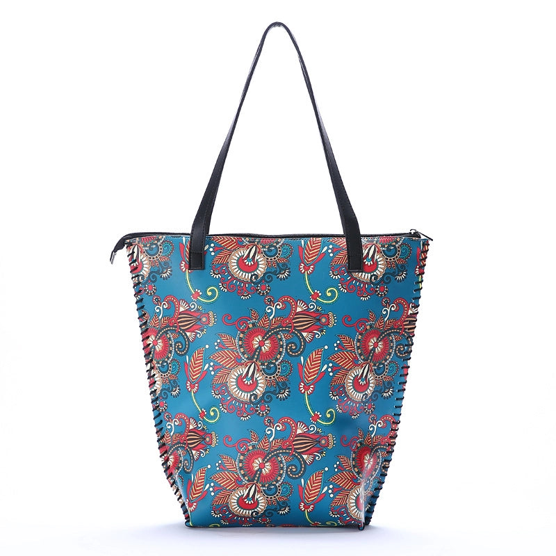 Women's Large Pu Leather Geometric Basic Vacation Bucket Zipper Shoulder Bag